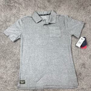 New! Reebok Short Sleeve Grey Terry Polo with front pocket boys XL